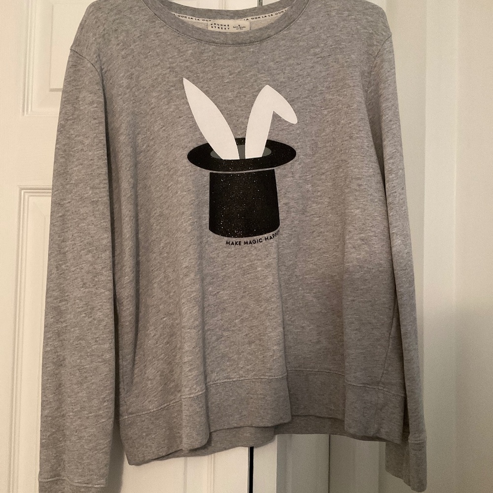 Kate Spade Make Magic Happen grey sweater size Medium